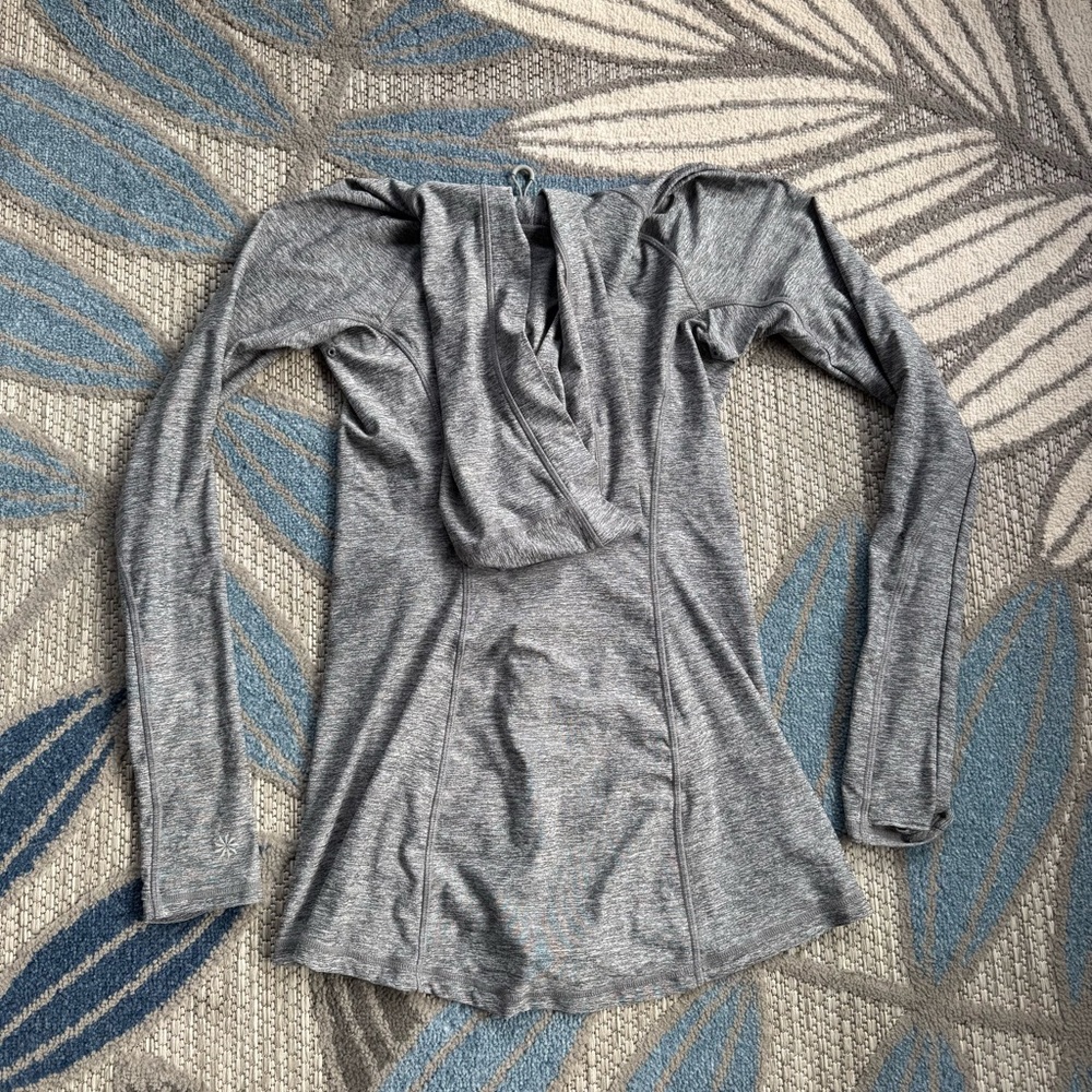 Athleta Womens Vitamin Sea Hooded Full Zip Stretchy Jacket Heather Gray Size XXS - Picture 3 of 8